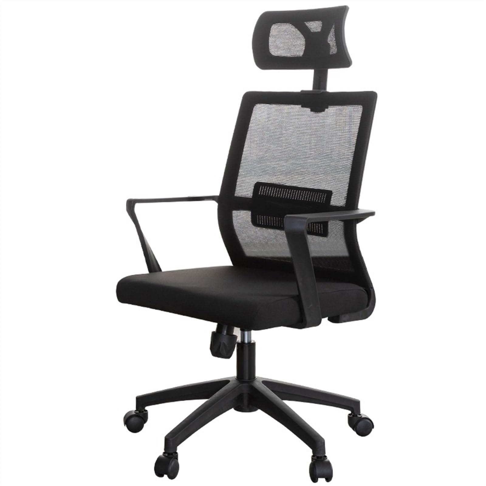 Zhaoj24-05 Bürostuhl Ergonomischer Ergonomischer Netzstuhl mit hoher Rückenlehne, Lendenwirbelstütze und Verstellbarer Kopfstütze. Rollbarer Arbeitsdrehstuhl Schreibtischstuhl(Schwarz)