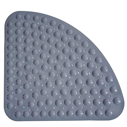 SXFYHXY 10 PCS Eckduschmatte Sector Rubber Anti-Rutsch-Viertelkreis-Badematte Antibakterielle Absaugung für Duschwanne rutschfeste Badewannenmatte,Grau,70X70CM