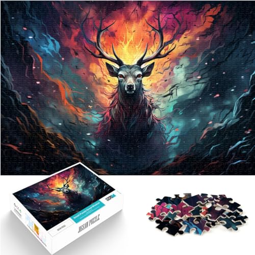 Puzzle-Geschenk, Farbe: Sikahirsch, 1000 Teile, Puzzle-Spielzeug, Holzpuzzle, Spaß für Aktivitäten zu Hause, Geburtstagsgeschenk, Reisegeschenke, 1000 Teile (50 x 75 cm)