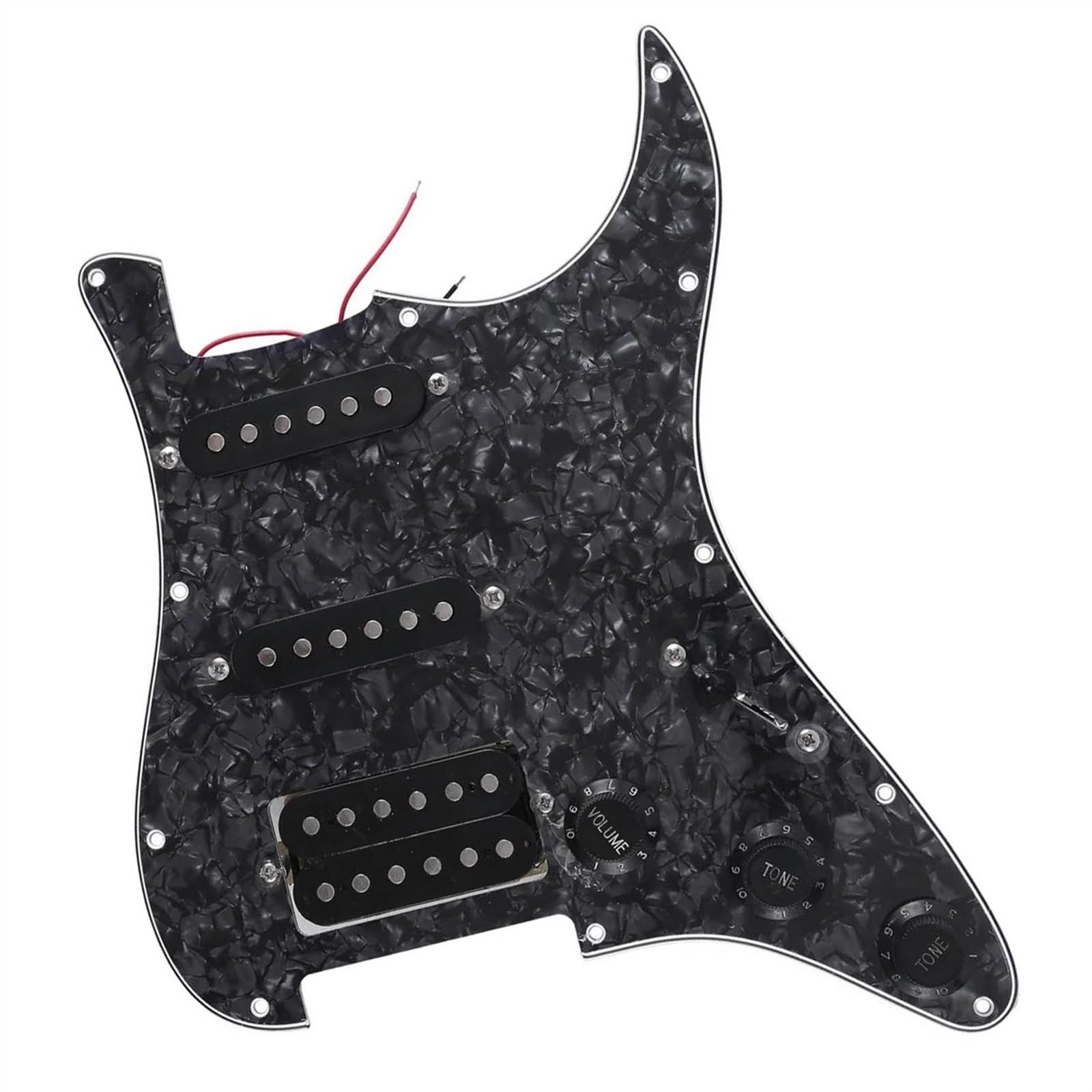 Standard-Pickguard-Tonabnehmer 11 Löcher SSH E-Gitarre geladen vorverkabelt Schlagbrett Pickup Baugruppe schwarz