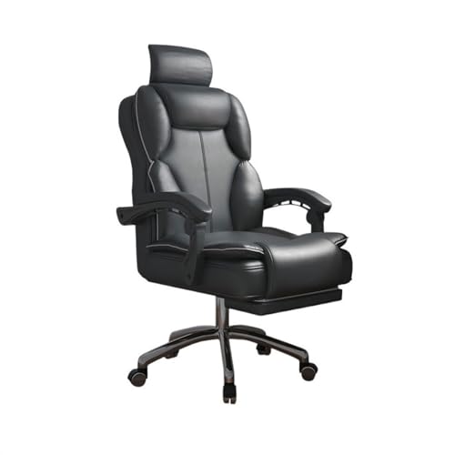 Zhaoj24-05 Bürostuhl Ergonomischer Home Comfort Gaming-Stuhl mit hoher Rückenlehne, sitzender Hebe-Sessel, Schlafzimmer-Drehstuhl, Sofa-Sitz, Bürostuhl Schreibtischstuhl(Schwarz)