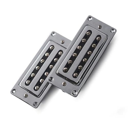 Mini Offener Humbucker-Tonabnehmer Für E-Gitarre, 12 Angepasstes Polstück Für LP-Gitarrenzubehör, Hals Und Steg, 68 X 29 Mm e gitarren tonabnehmer (Color : 1 Set)