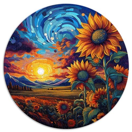 Puzzles Geschenke Spielzeug Sonne in Sonnenblume 1000-teiliges Puzzle 67,5 x 67,5 cm Schwieriges, schweres Puzzle Dekomprimierendes geistiges Lernspielzeug