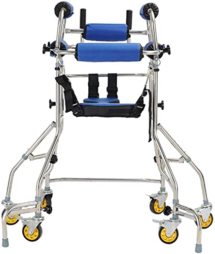 Rollator mit Sitz für ältere Menschen, Training der unteren Gliedmaßen, Gehgestell, Gehgestell für Zerebralparese, Stahl-Rehabilitationstraining, Höhenverstellung