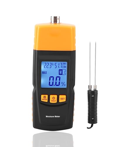 Garsent Feuchtigkeitsmessgerät für Holz, GM620 Digital Feuchtigkeits Detector für Holz oder Baustoffen, mit LCD Display -10-60℃