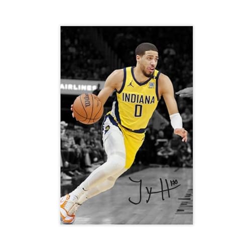 biegzc Tyrese Haliburton Indiana Pacers Signiertes Foto Autogramm Druck Poster Wandkunst Wohnkultur Leinwand Poster Schlafzimmer Dekor Landschaft Büro Zimmer Dekor Geschenk 60 x 90 cm