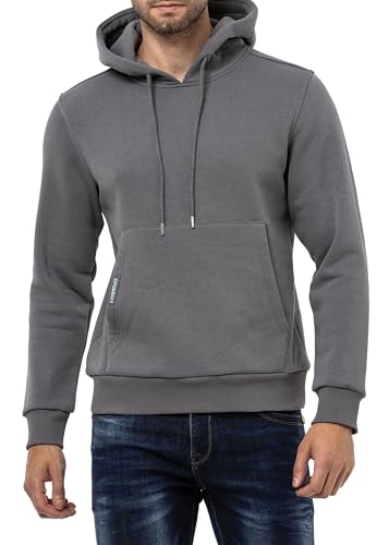 Cipo & Baxx Herren Kapuzenpullover Basic Hoodie Premium Sweatshirt Sweater CL557 Anthracite XL