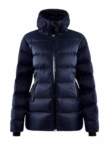 Craft ADV EXPLORE DOWN JACKET | Daunenjacke Damen M | Blaze | Verstellbare Kapuze und hohem Kragen | Wasserabweisende Winterjacke Damen | Winddichter Daunenparka Damen