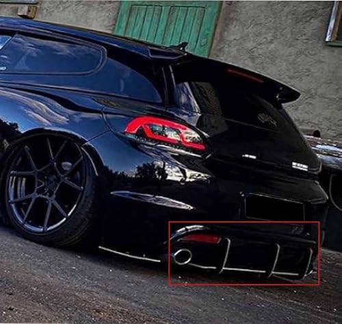 Auto Heckstoßstange Lippe Diffusor für VW Scirocco R 2015-2016, ABS Heckdiffusor Splitter Heckspoiler Chassis Anti-Crash Schützen Zubehör