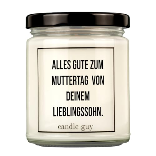 candle guy Duftkerze | Alles Gute zum Muttertag von Deinem Lieblingssohn. | Handgemacht aus 100% Sojawachs | 70 Stunden Brenndauer