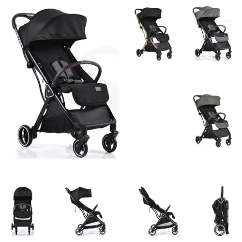 Cangaroo Kinderwagen Buggy easy Fold Alu Sonnendach verstellbar, faltbar, Korb, Farbe:schwarz