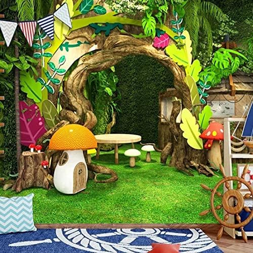 Cartoon Spielplatz Baum Loch Pilz 3D Tapeten Wanddekoration Fototapete Sofas Wohnzimmer Wandbild Schlafzimmer-350cm×256cm