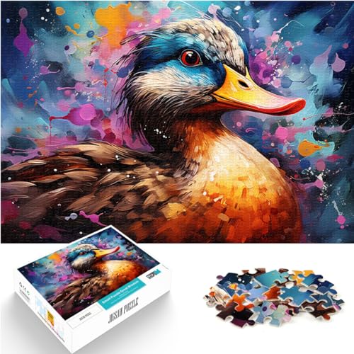 Puzzles, Farbmalerei, Ente, 1000-teiliges Puzzle für Erwachsene, Holzpuzzle, Spaß bei Aktivitäten zu Hause, Geburtstagsgeschenk, Reisegeschenk, 1000 Teile (50 x 75 cm)