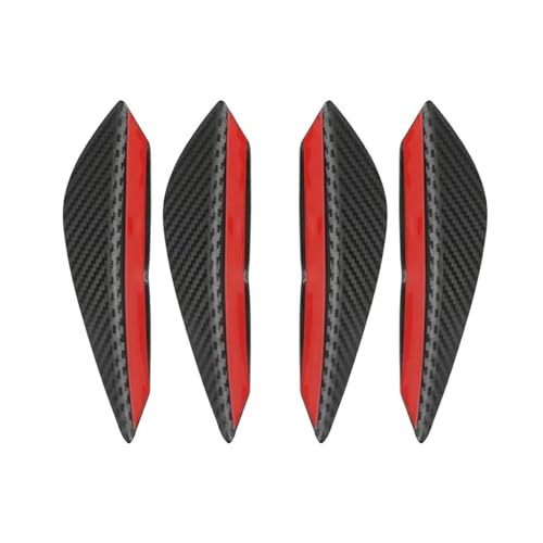 Splitter 4/6 Stücke Auto Tuning Canard Decor Universal Front Stoßstange Lip Dekoration Diffusor Splitter Flossen Körper Spoiler Canards Valence Chin Frontlippe(4PCS Carbon Fiber)