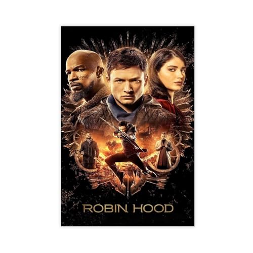 biegzc Filmposter mit Robin Hood (2018), Filmcover, Leinwand, Poster, Schlafzimmer, Dekoration, Landschaft, Büro, Raumdekoration, Geschenk, 40 x 60 cm