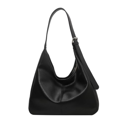 ohodhmnu Damen Tragetasche, große PU-Umhängetasche für Frauen, stilvoll und Taschen für den täglichen Pendler, Einkaufen und Reisen, Schwarz , with accessories