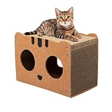 Katzenkratzhaus aus Karton, gewellter Kratzbaum für Indoor-Katzen, abnehmbarer gewellter Kratzbaum