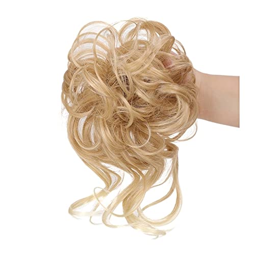 Haarteil Pieces Curly Chignon Donut Scrunchie for Frauen, unordentlicher Dutt, synthetische, zerzauste Hochsteckfrisur, Haarknoten, Verlängerung, elastisches Haarband Haarverlängerung(27T613)