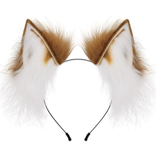 Künstliche Wolfsohren Stirnbänder Cosplay Kostüm Haarreifen Party Kopfschmuck Maskeraden Kopfbedeckung Animes Rollenspiel Haarschmuck Party Hairhoop für Rollenspiele Party