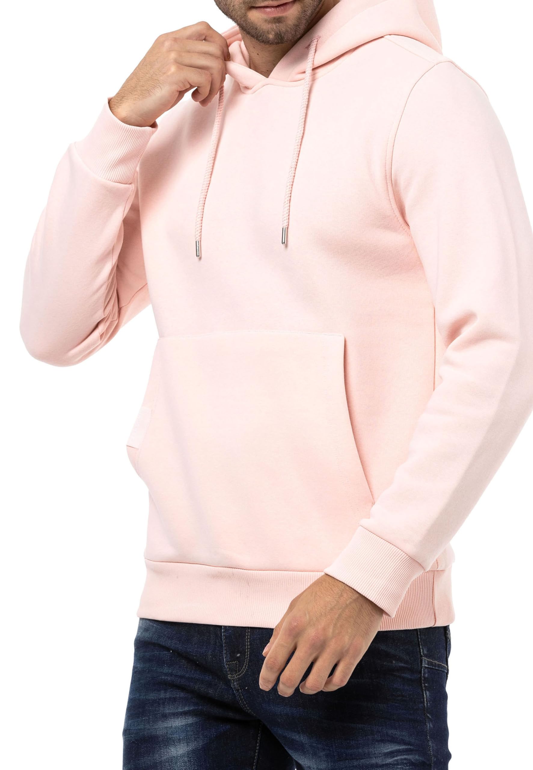 Cipo & Baxx Herren Kapuzenpullover Basic Hoodie Premium Sweatshirt Sweater CL557 Pink M