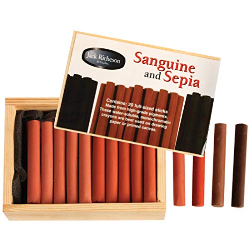 Jack Richeson Yarka Sanguine & Sepia Box-Set, Holz, Sortiert, 1 Count (Pack of 1)