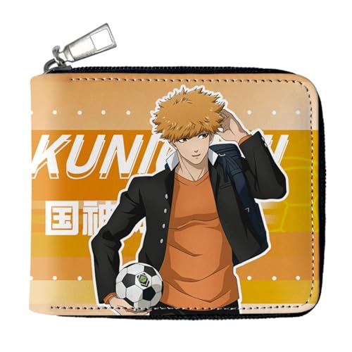 RYNDEX Blue Lo-ck Geldtasche Anime, Reißverschluss Portmonee Leder, Organizer Geldbörsen Geschenk für Kinder & Teenager(Color:Multicolor 2)