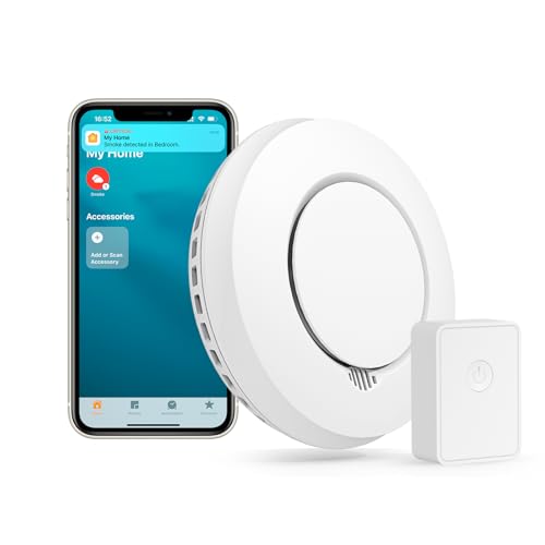 Meross Smart Rauchmelder WLAN Feuermelder mit Hub funktioniert mit Apple HomeKit Schlafzimmertauglich Brandmelder mit Stummschaltung und Selbsttest Funktion Geprüft nach DIN EN 14604