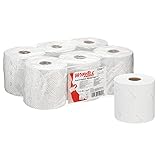 WypAll L10 Papierreinigungstücher für Lebensmittel und Hygiene 7256 – 1-lagige Reinigungstücher, weiß – 6 Rollen mit Zentralentnahme x 800 Papierreinigungstücher (insges. 4.800)