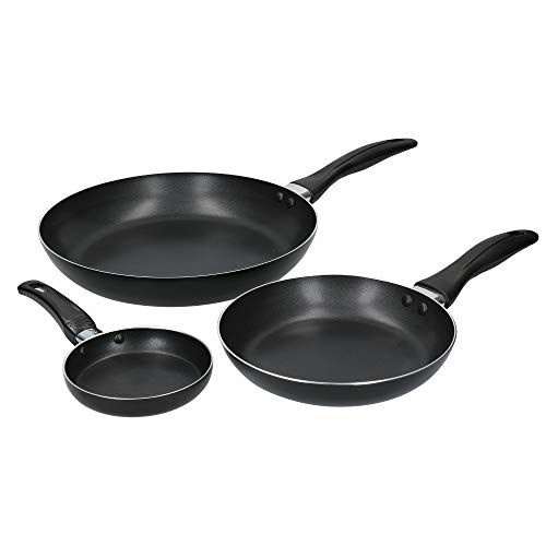 KitchenCraft 3-er Set Bratpfannen, Antihaftbeschichtung, in Geschenkbox, Aluminium Bratpfannen, verschiedene Größen; 28cm, 20cm, 12cm