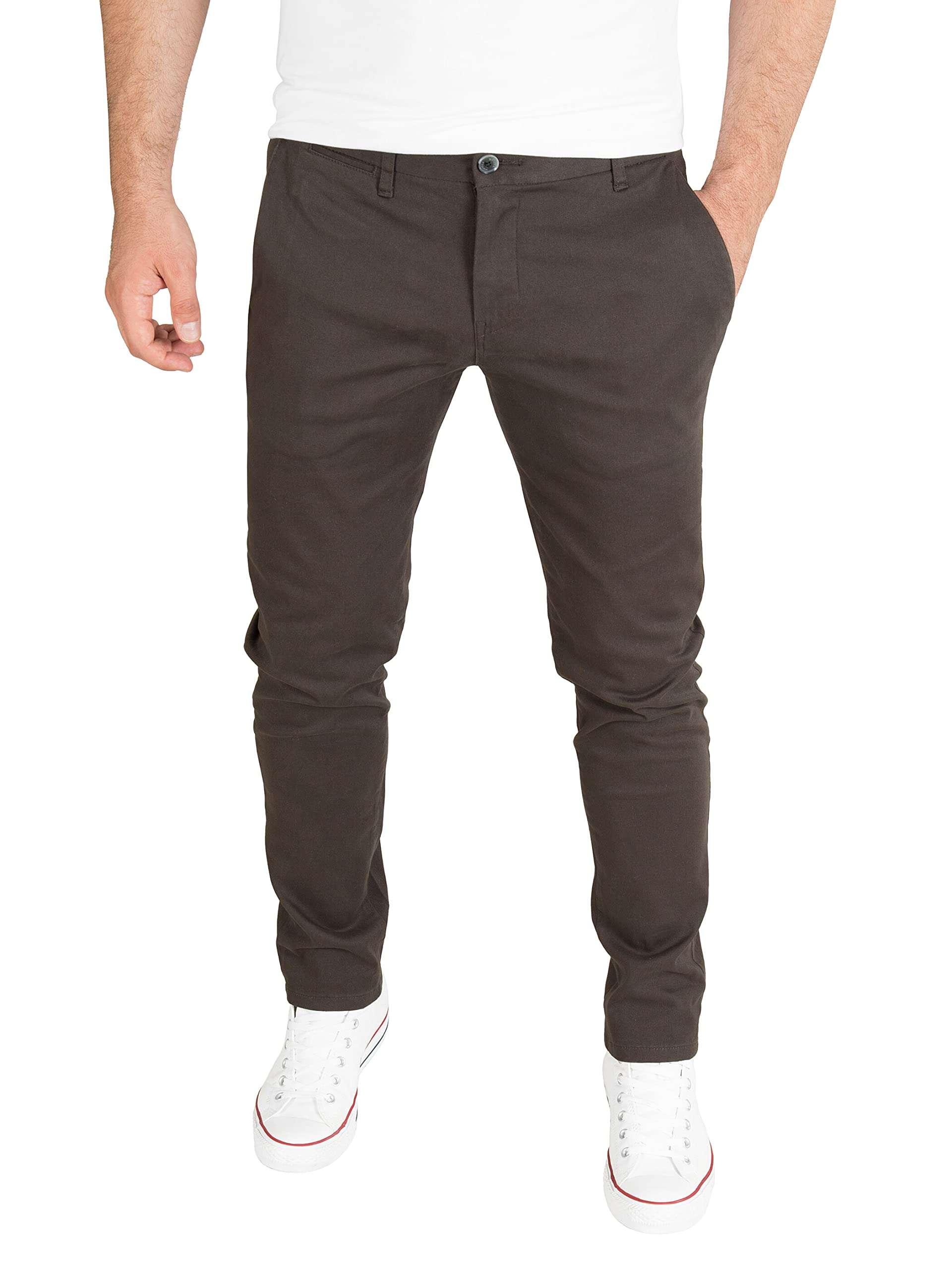 WOTEGA Adriano - Graue Chino Hosen für Herren - Slim Fit Chinohosen - Stretch Herrenhose, Grau (Iron Gate 193910), W31/L30