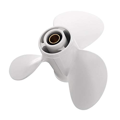 Jodriva Außenbordpropeller for Schiffsmotoren 664-45947-01-El 9 7/8 x 11 1/4, for Yamaha, 20–30 PS, Aluminiumlegierung, 3 Blätter, schwarz, 10 Keilzähne Propeller für Außenbordmotoren