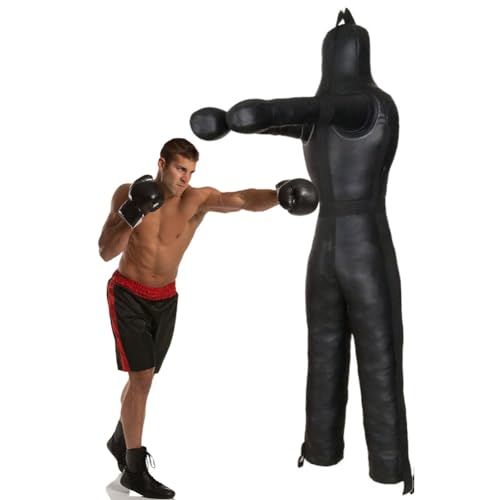 Hängend Grappling Dummy, Wrestling Punching MMA Dummy, Jitsu Sitzposition Dummy, für Wrestling Kampfsport Boxen Karate Training, Ungefüllt (Color : B Black, Size : 180cm)