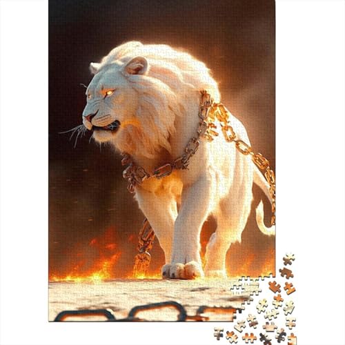 1000-teiliges Puzzle für Erwachsene, Puzzle mit weißem Tiger, Holzpuzzle für Erwachsene, nachhaltiges Puzzle für Erwachsene, 75 x 50 cm