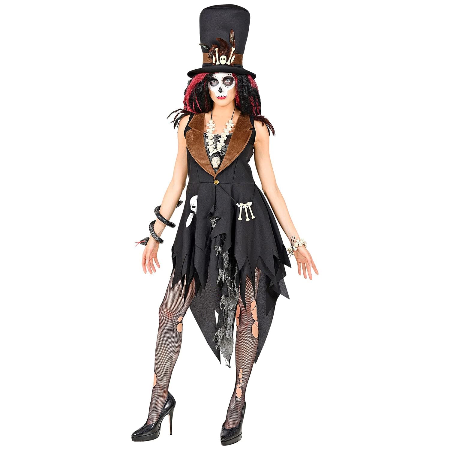 W WIDMANN MILANO Party Fashion - Kostüm Voodoo Priesterin, Kleid, Hexe, Magierin, Halloween Verkleidung