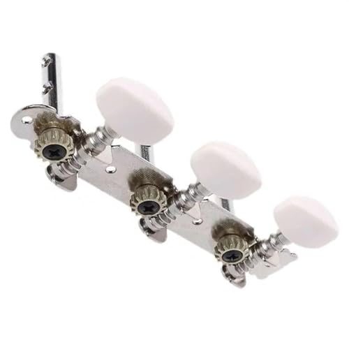 Strings Tuning Pegs Mechaniken Für Gitarre Set mit 2 klassischen silbernen Gitarren-Mechaniken, Stimmschlüsselnägeln und Ersatzteilen