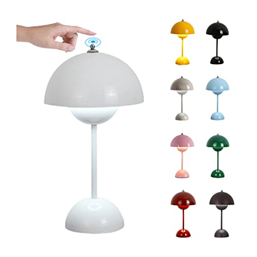 LED Flowerpot Tischlampe Kabellos mit Akku, Touch Dimmbar Flowerpot Lamp Pilz Lampe ​mit 3 Helligkeitsmodi, Dekorative Retro Schreibtischlampe für Schlafzimmer, Büro, Wohnzimmer ( Size : USB-Touch , C