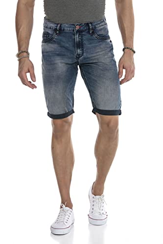 Cipo & Baxx Herren Jeansshorts Regular Fit Basic Denim Kurze Hose Freizeit Shorts Bermuda CK230 Blau 40