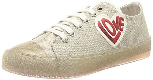 Love Moschino Damen Collezione Autunno Inverno 2021 Sneaker, Silber/schwarz, 39 EU