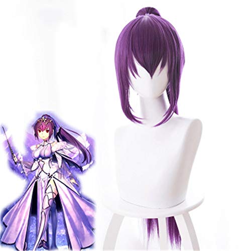 LINLINCD Cosplay wig FGO Schicksal Grand Order Cosplay Perücke Servant Caster Nitocris Lang Lila Schachtelhalm Synthetisches Haar für Erwachsene Rollenspiel Kostüm Perücken