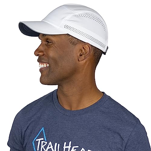 TrailHeads Cap Herren Sommer zum Joggen – Sport Kappe Herren Sommer – Recycelte Laufkappe Herren - Weiß