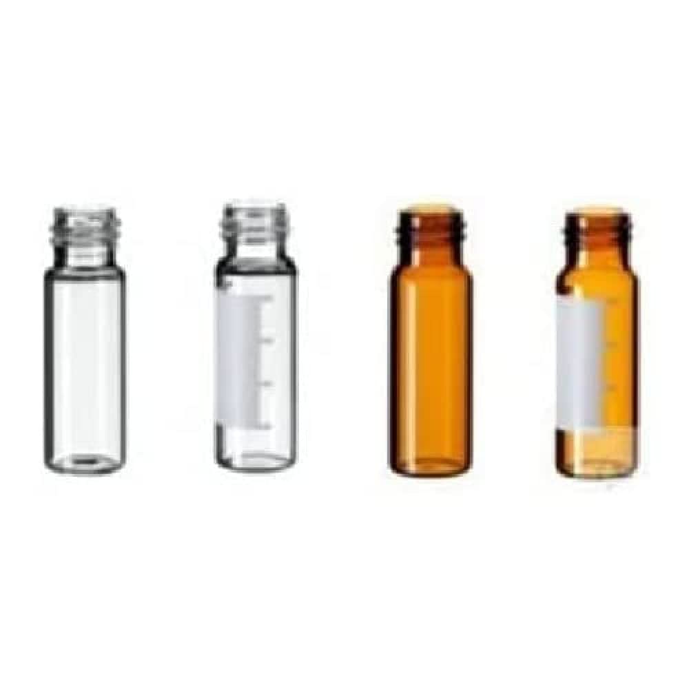 neochrom Borosilikatglas Gewindeflaschen, Gewinde 13-425, 4.0mL Kapazität, Braun, 45mm Höhe x 14.7mm Durchmesser, 100 Stück