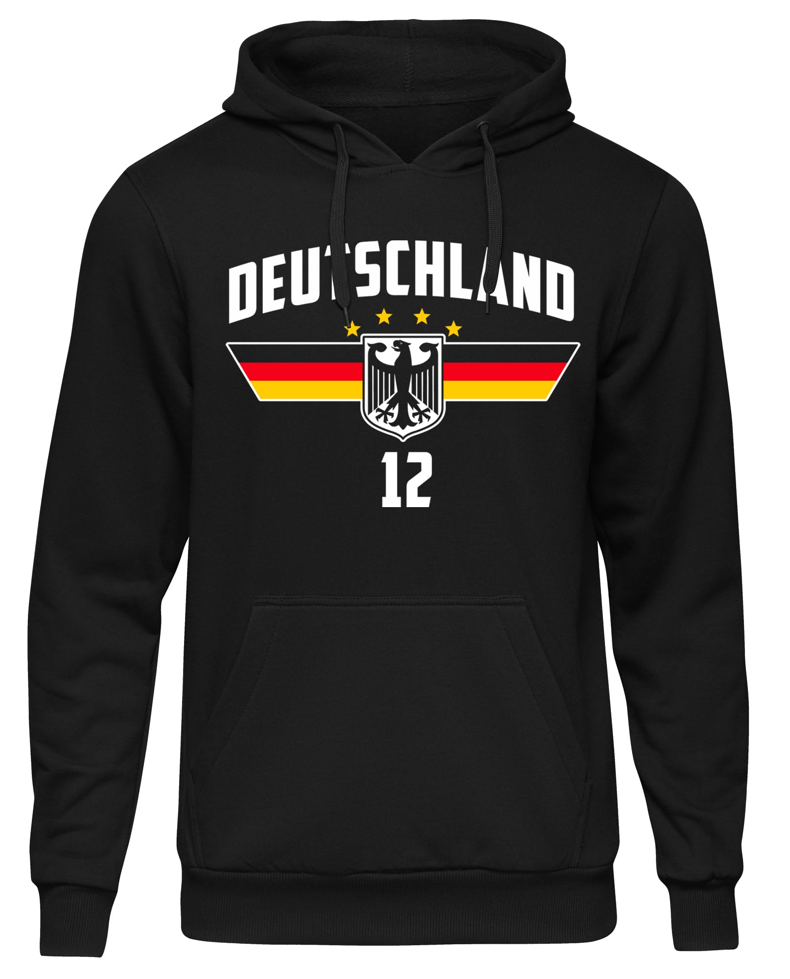 UGLYSHIRT Deutschland Herren Kapuzenpullover | Deutschland Pullover Deutschland Trikot Fanartikel Fussball EM WM Deutschland Flagge Germany Hoodie | M11 FB Schwarz (M)