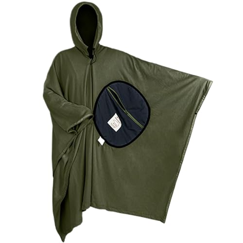 Tragbarer Schlafsack – Fleece-Camp-Schlafsack, Umhang – Mehrzweck-Camp-Poncho-Schlafsack, winddichter Camp-Schlafsack, Umhang für Rucksackreisen, Wandern, Outdoor