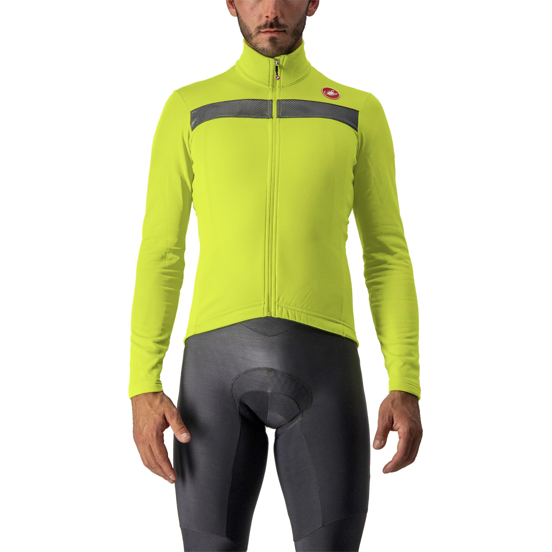 CASTELLI 4518511-383 Puro 3 Jersey FZ Sweatshirt Herren Electric Lime/Silver Reflex Größe XL