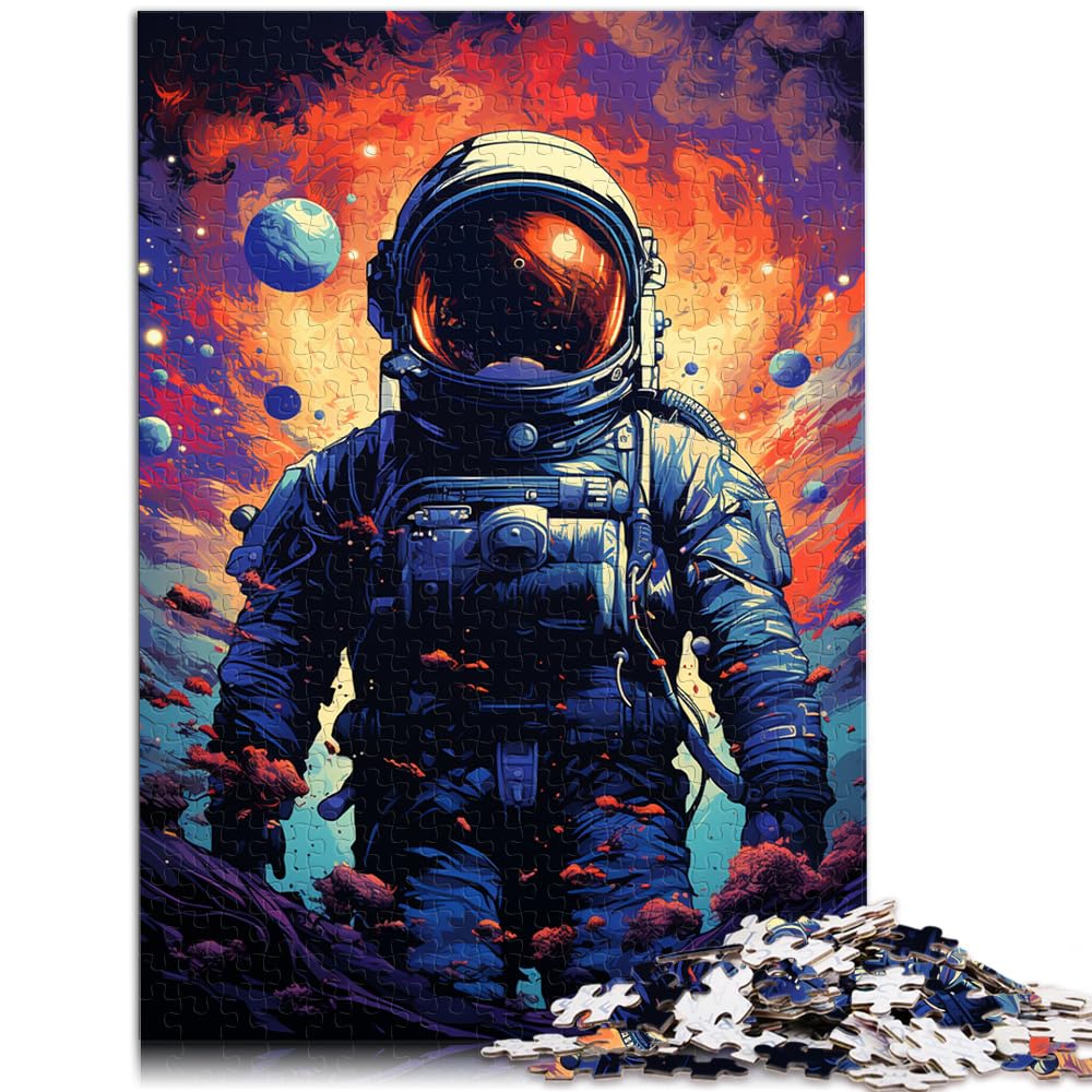 Puzzle Farbiger Fantasy-Astronaut 1000 Teile Puzzle Erwachsene Puzzle Geschenke Holzpuzzle ganze Familie 1000 Teile (50x75cm)