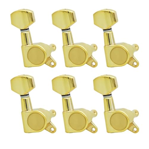 Strings Tuning Pegs Mechaniken Für Gitarre Gitarre Tuning Pin Tuner Kopf geeignet für akustische elektrische Gitarre 3R3L 6R 6L (Color : Gold 6R)