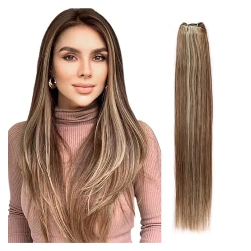 Human Hair Bundles Brasilianische glatte Haarwebart-Bündel, 35,6–71,1 cm, Höhenverhältnis, Remy-Haarverlängerungen, 100 g/Stück human hair weave (Size : 3Pcs/Lot, Color : P4-18-613_28INCHES)