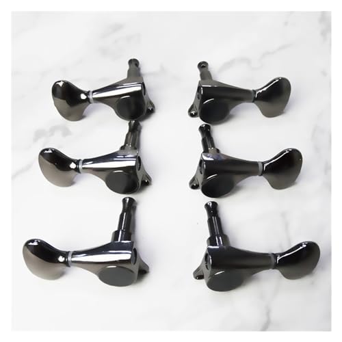 Strings Tuning Pegs Mechaniken Für Gitarre Stimmgeräte für Akustikgitarren, Stimmgeräte für Volksgitarren, Stimmgeräte, Stimmknöpfe, vollständig geschlossene Knöpfe (Color : Black)