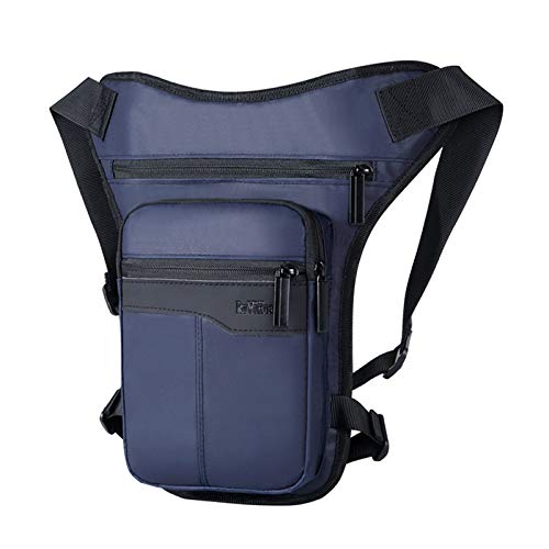 Motorrad Beintasche Casual Motorrad Drop Beinbeutel Hüfte Bum Fanny Packung wasserdichte Seitentasche for Männer Outdoor Casual Taille Tasche Motorrad Bike Back Motorrad Tasche Bein(Deep Blue)