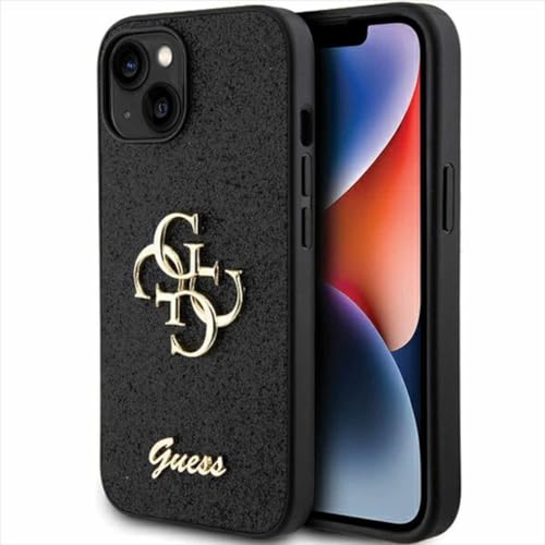 Guess GUHCP15MHG4SGK Hülle für iPhone 15 Plus 6.7" Schwarz hardcase Glitter Script Big 4G